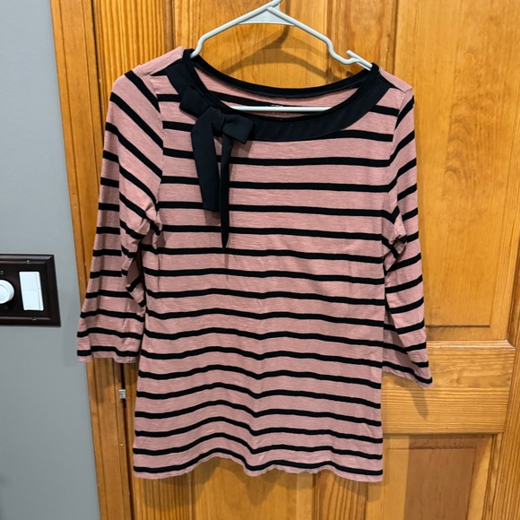 LOFT 3/4 sleeve striped boatneck top- size medium - Picture 2 of 7